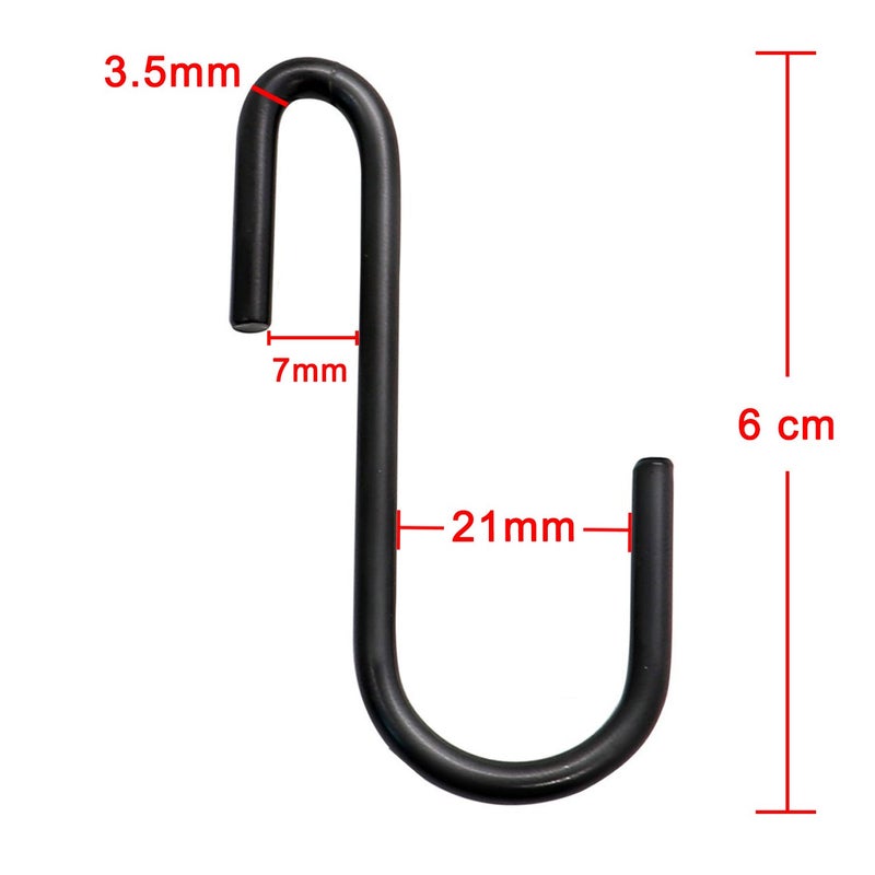 YourGift 10 Pack Heavy Duty S Hooks Black S Shaped Hooks Hanging Hangers Hooks for Kitchen, Bathroom, Bedroom and Office: Pan, Pot, Coat, Bag, Plants(10 Pack/Black/Small) - Image 3